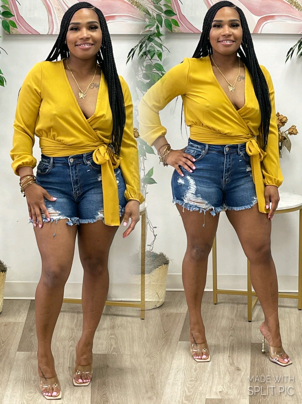 Wrap Top - Mustard